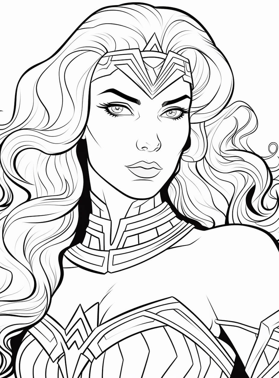 Desenho de Mulher-Maravilha para imprimir