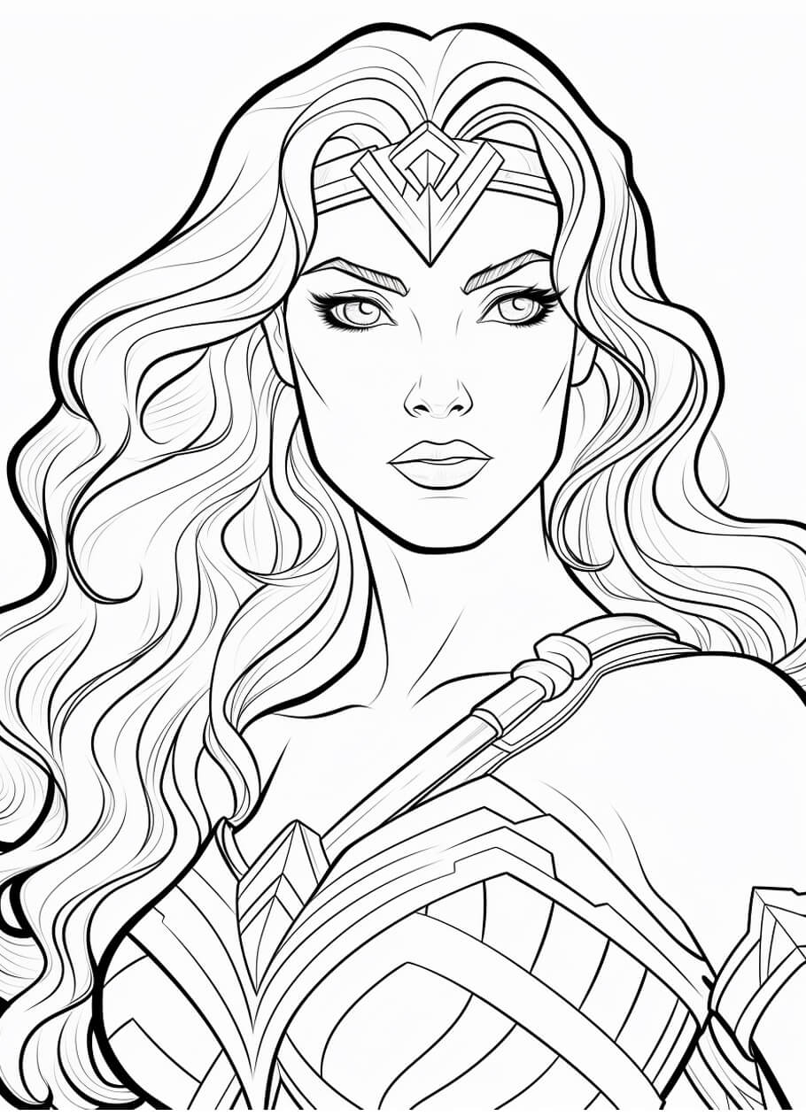 Desenho de Mulher-Maravilha para imprimir