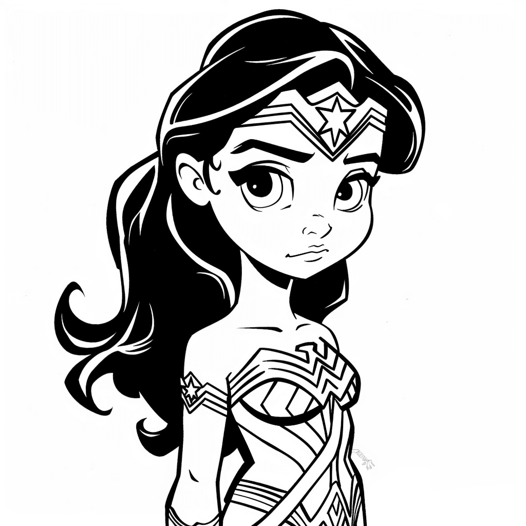 Desenho de Mulher-Maravilha para imprimir