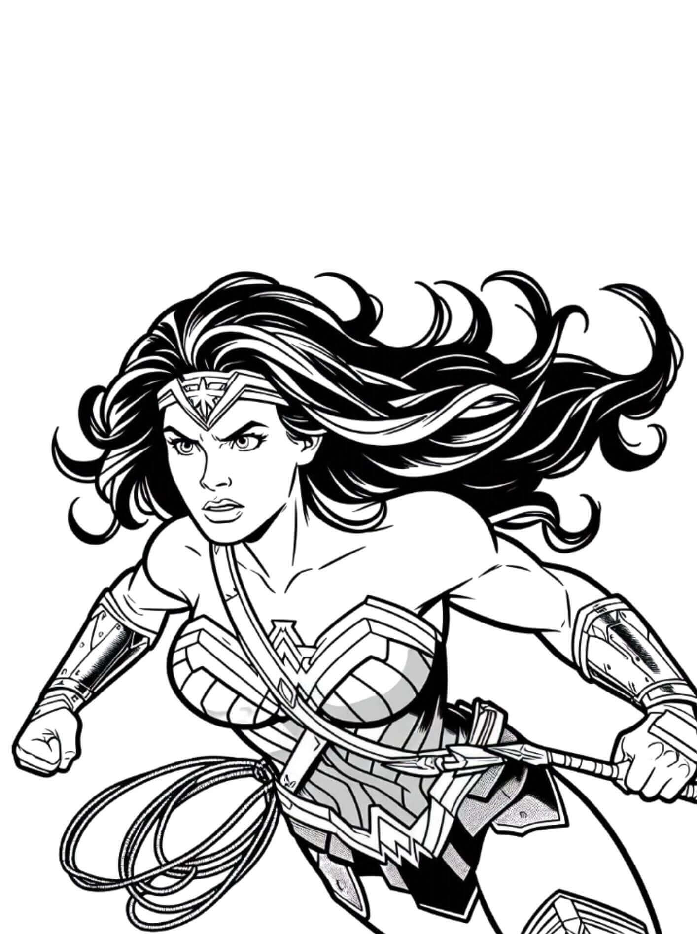 Desenho de Mulher-Maravilha para imprimir