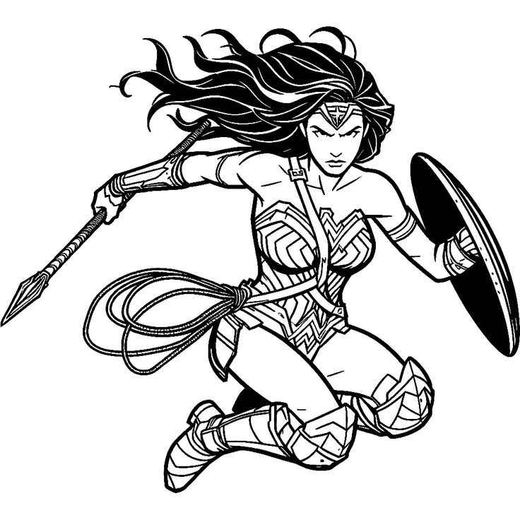 Desenho de Mulher-Maravilha para imprimir