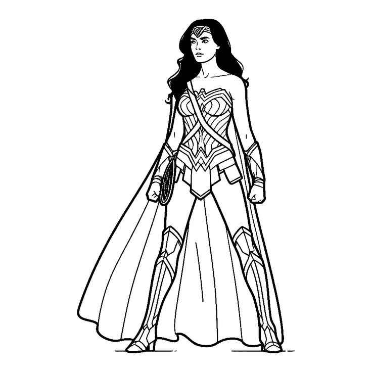 Desenho de Mulher-Maravilha para imprimir
