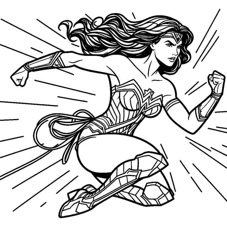 Desenho de Mulher-Maravilha para imprimir