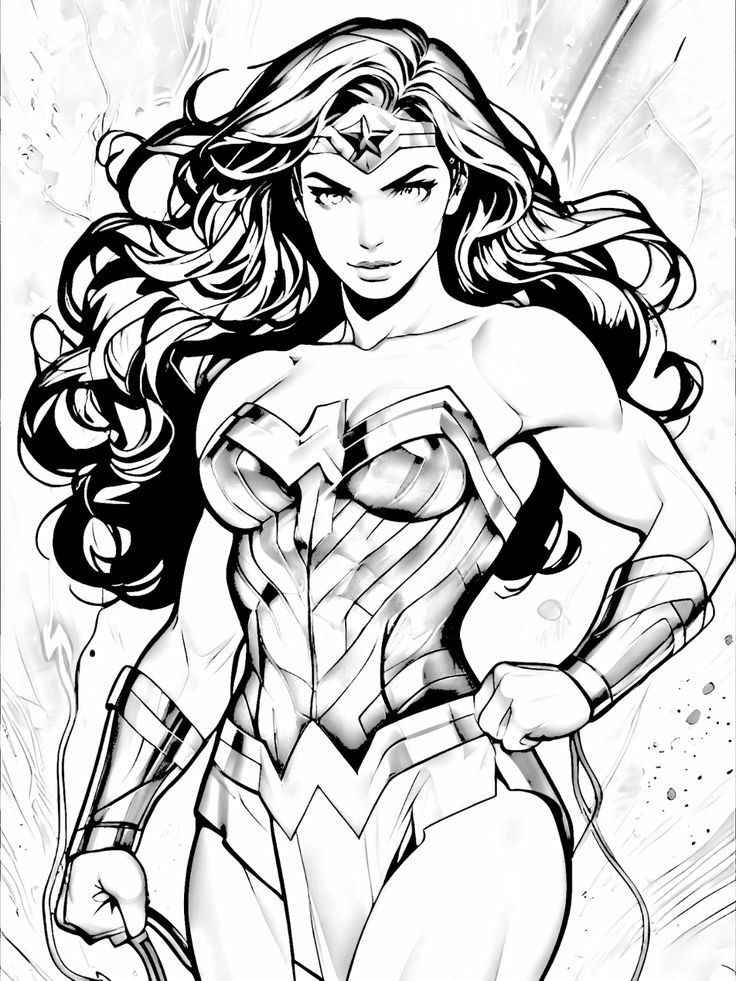 Desenho de Mulher-Maravilha para imprimir