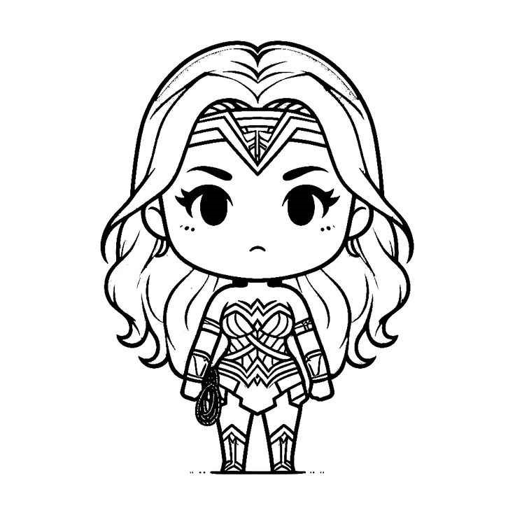 Desenho de Mulher-Maravilha para imprimir