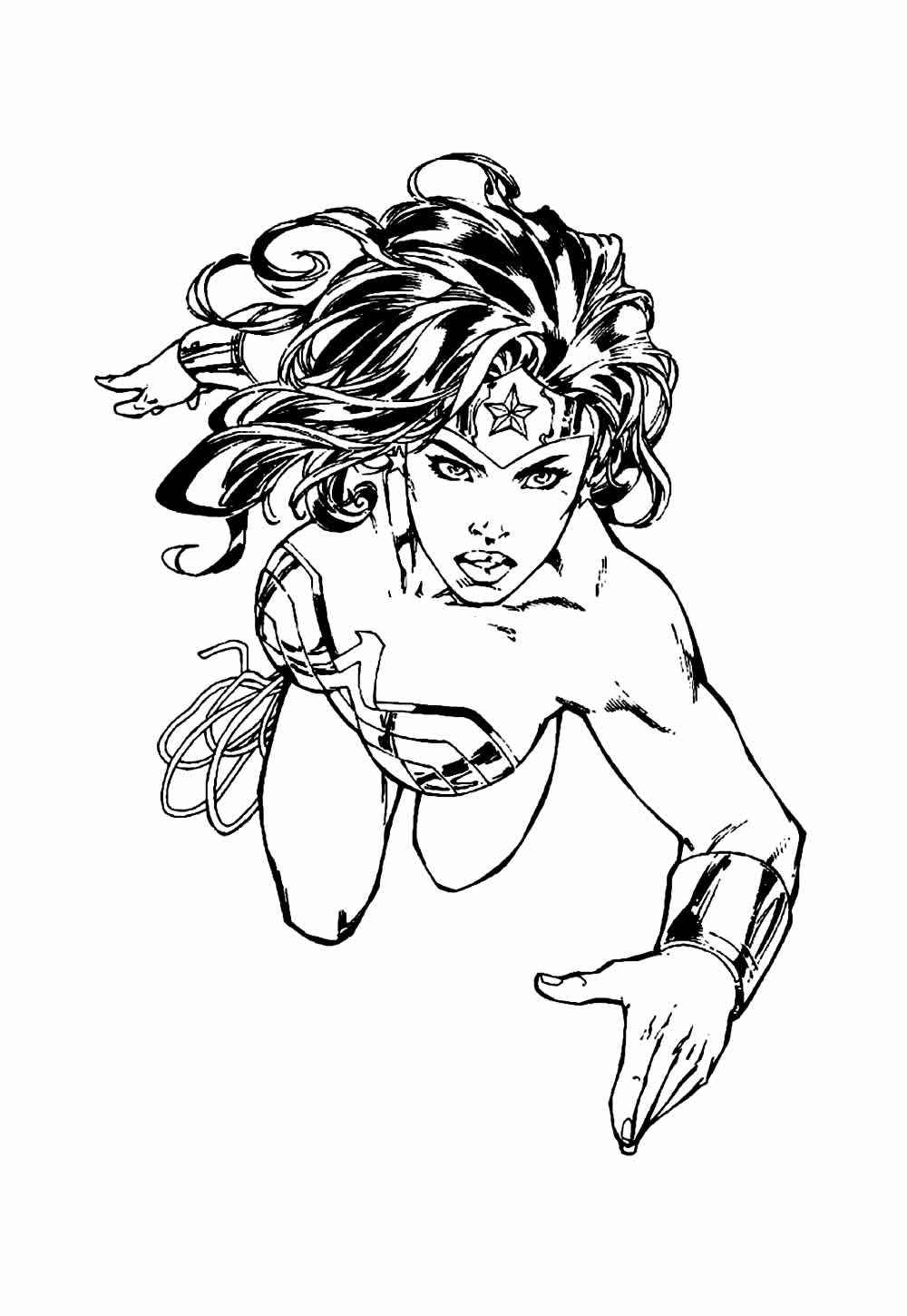 Desenho de Mulher-Maravilha para imprimir