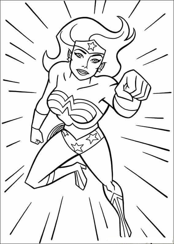 Desenho de Mulher-Maravilha para imprimir