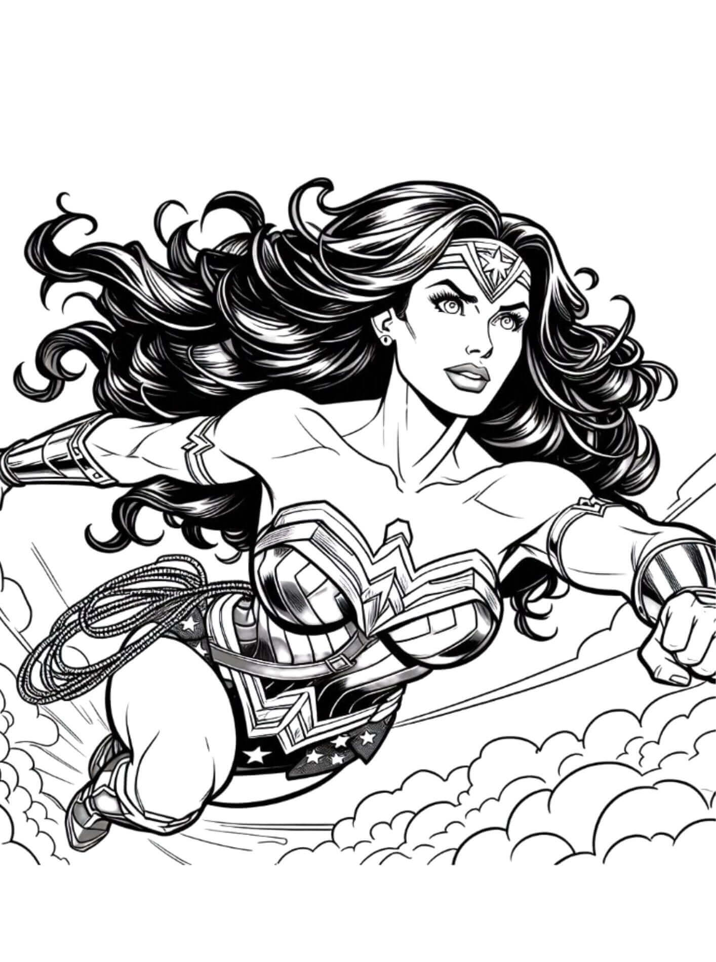 Desenho de Mulher-Maravilha para imprimir