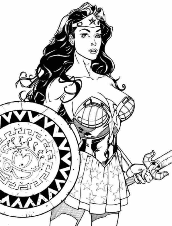 Desenho de Mulher-Maravilha para imprimir