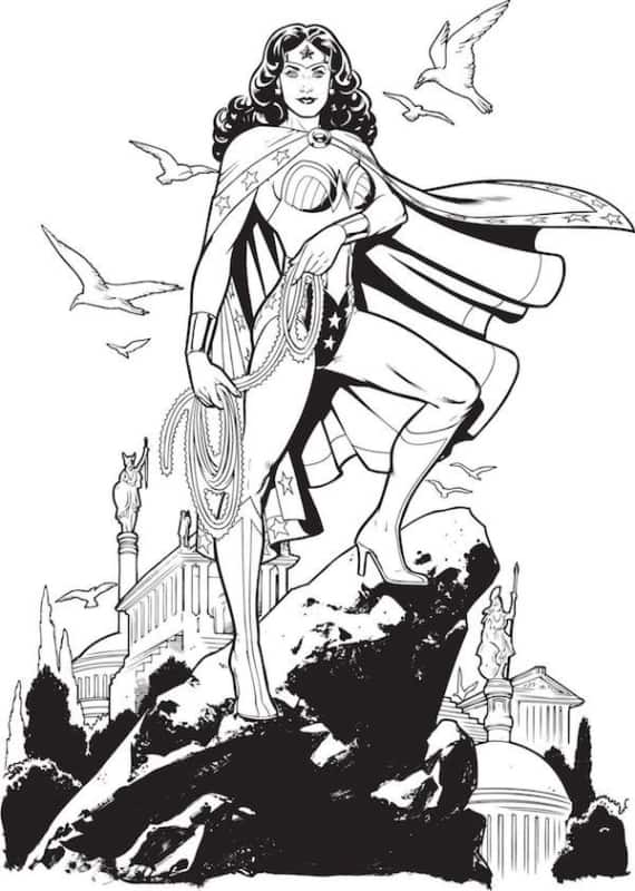 Desenho de Mulher-Maravilha para imprimir
