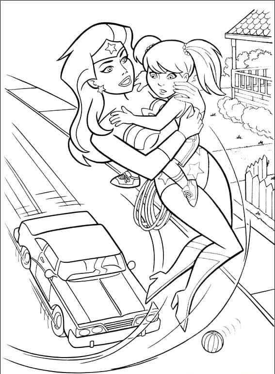 Desenho de Mulher-Maravilha para imprimir