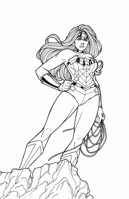 Desenho de Mulher-Maravilha para imprimir