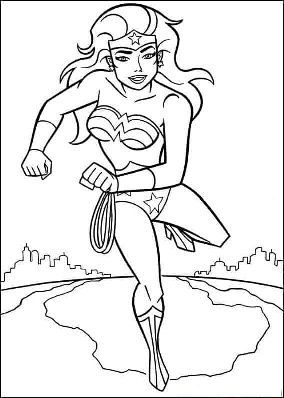 Desenho de Mulher-Maravilha para imprimir