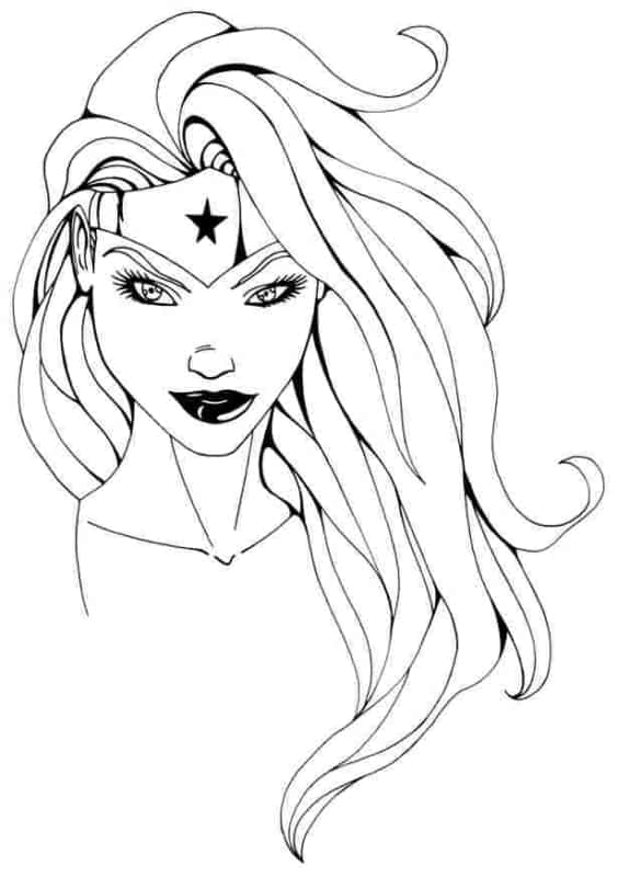 Desenho de Mulher-Maravilha para imprimir