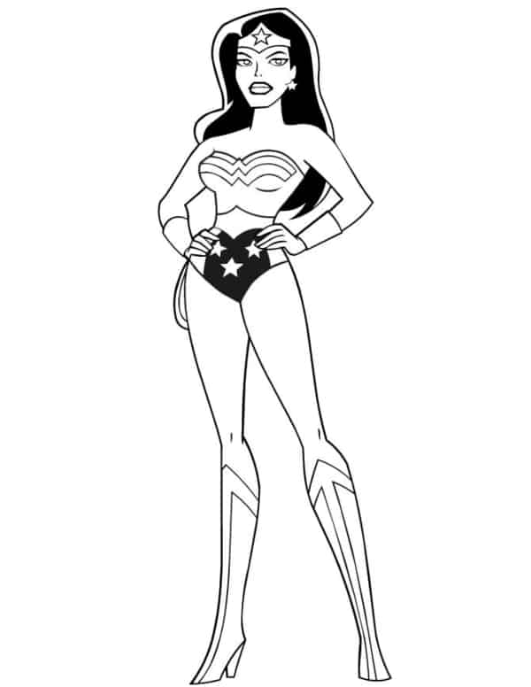 Desenho de Mulher-Maravilha para imprimir