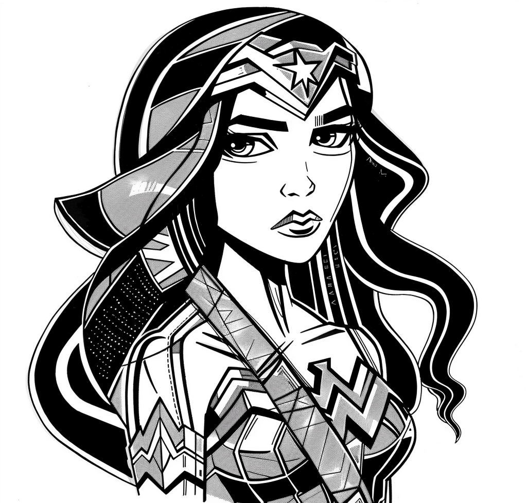 Desenho de Mulher-Maravilha para imprimir