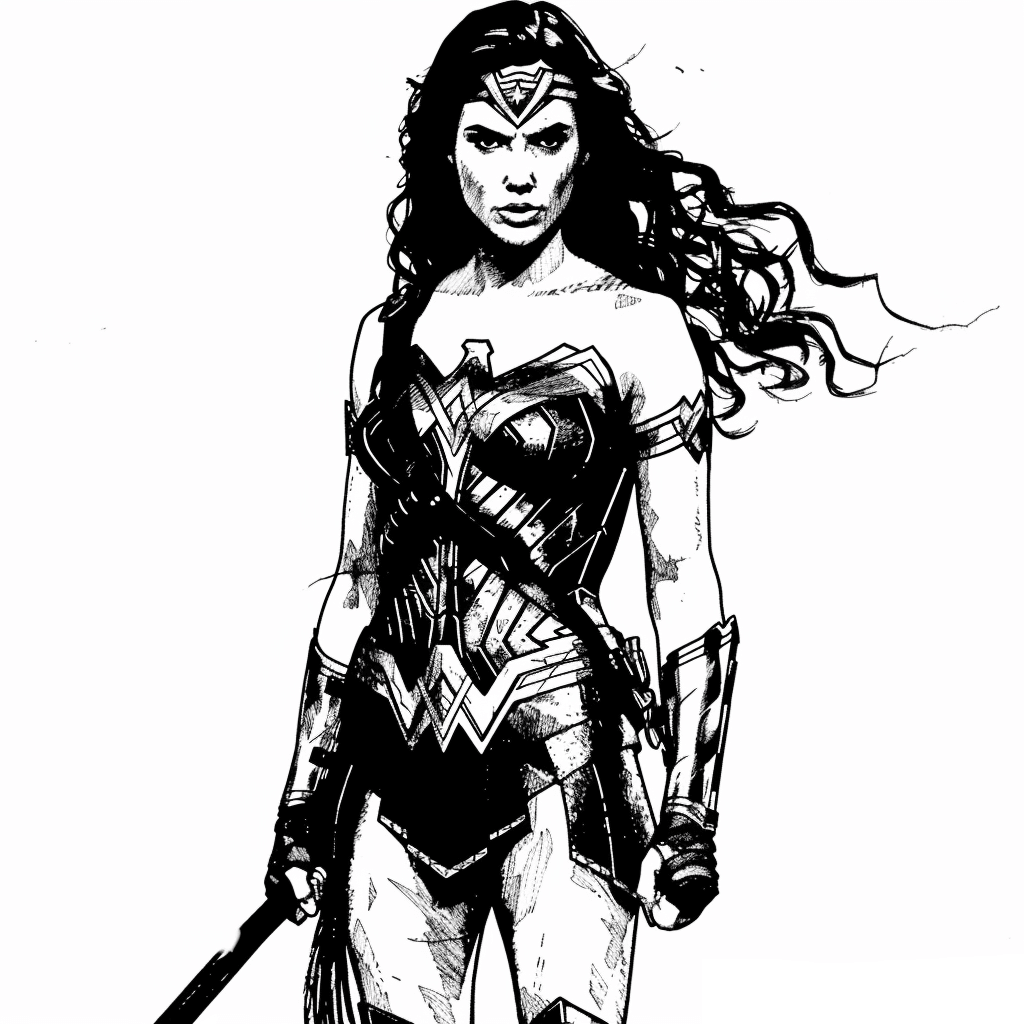 Desenho de Mulher-Maravilha para imprimir