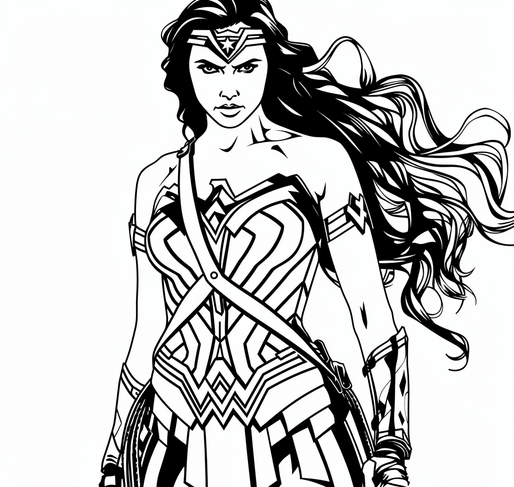 Desenho de Mulher-Maravilha para imprimir