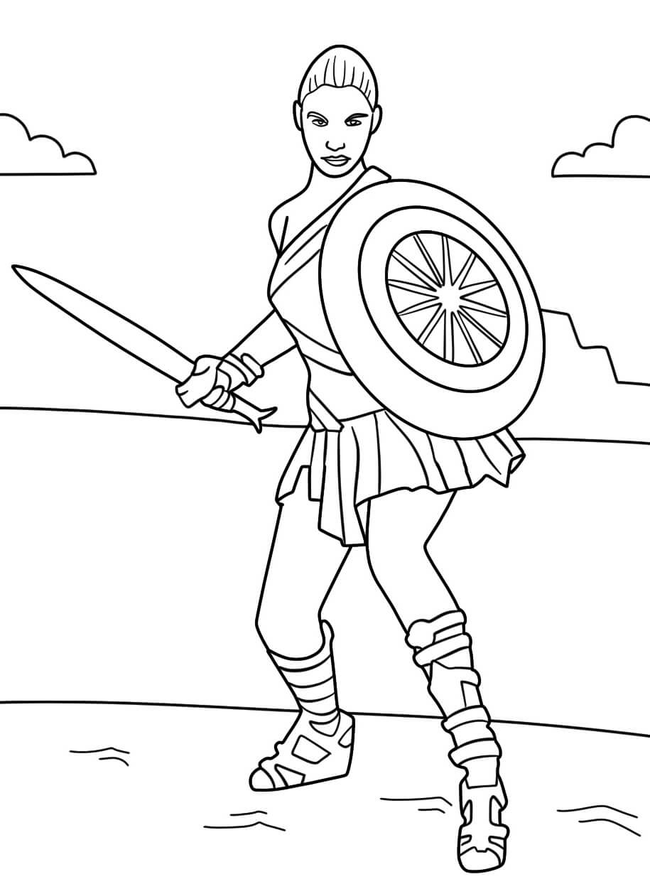 Desenho de Mulher-Maravilha para imprimir