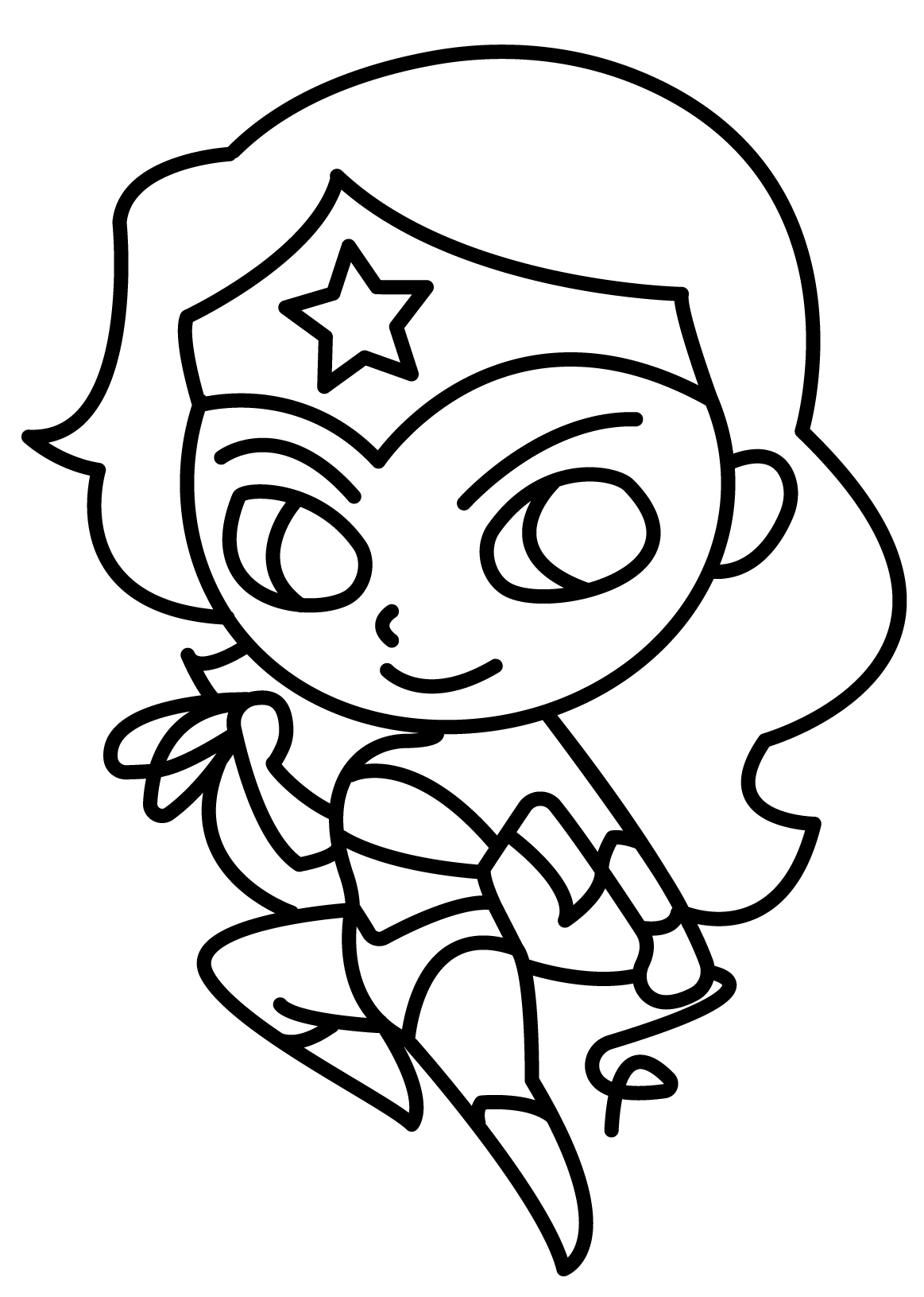 Desenho de Mulher-Maravilha para imprimir