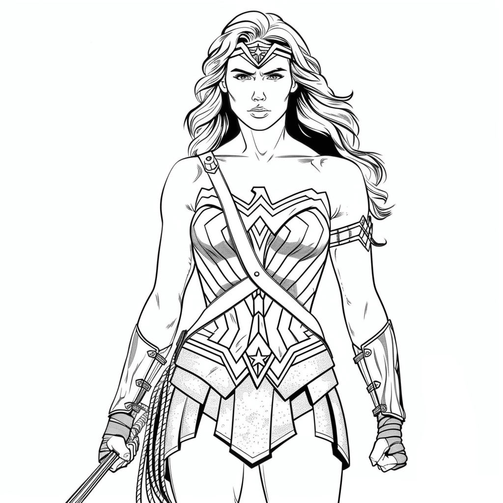 Desenho de Mulher-Maravilha para imprimir