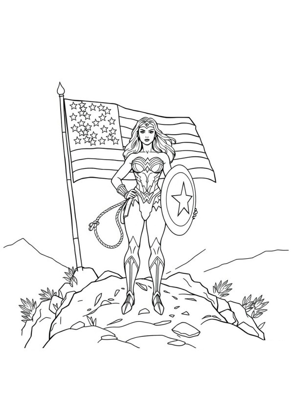 Desenho de Mulher-Maravilha para imprimir