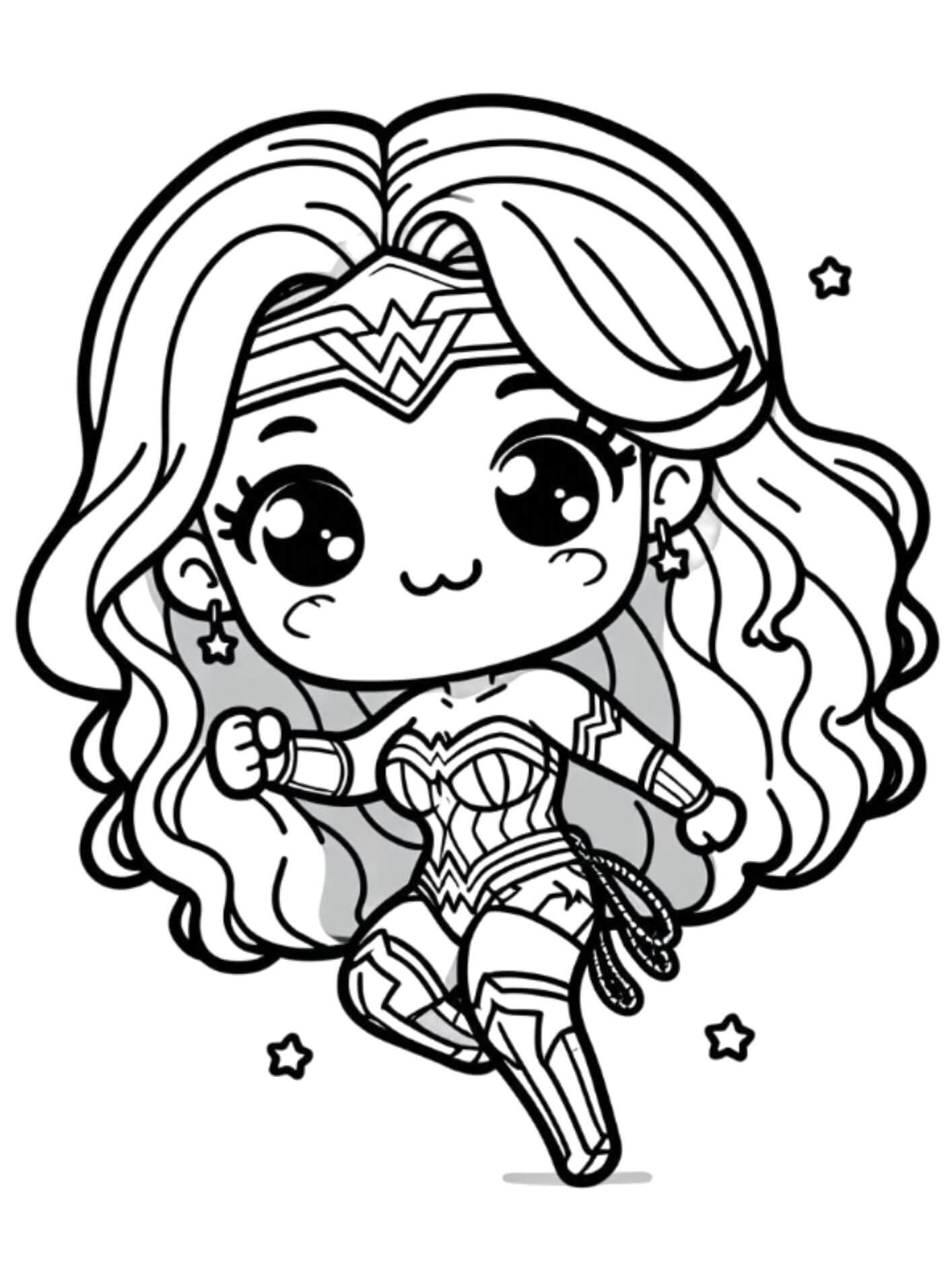 Desenho de Mulher-Maravilha para imprimir