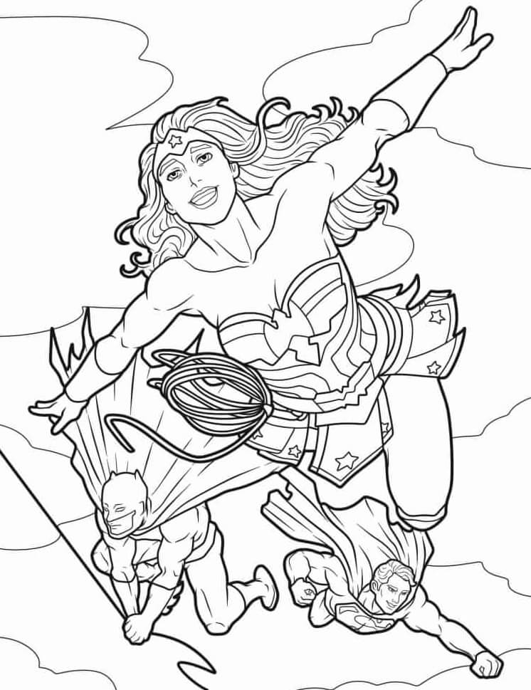 Desenho de Mulher-Maravilha para imprimir