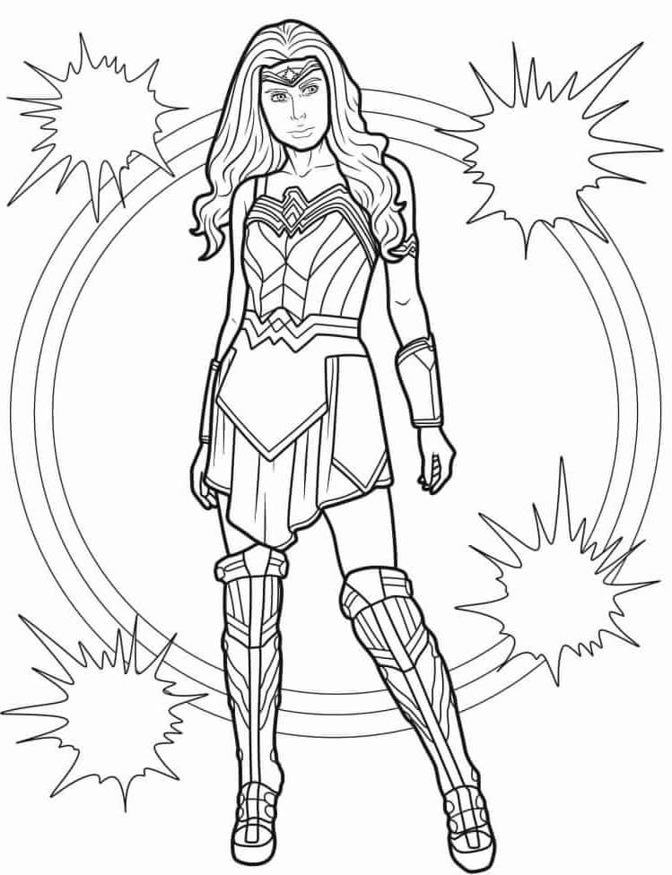 Desenho de Mulher-Maravilha para imprimir