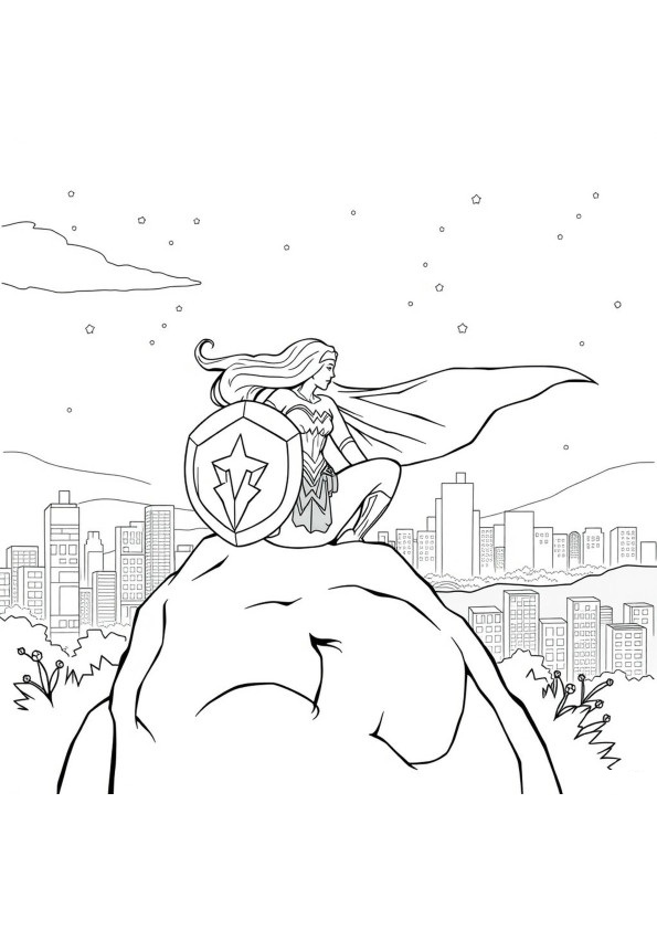 Desenho de Mulher-Maravilha para imprimir