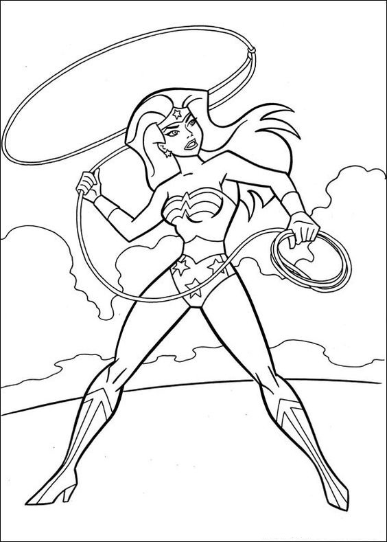 Desenho de Mulher-Maravilha para imprimir