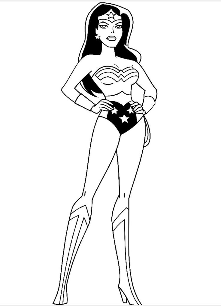 Desenho de Mulher-Maravilha para imprimir