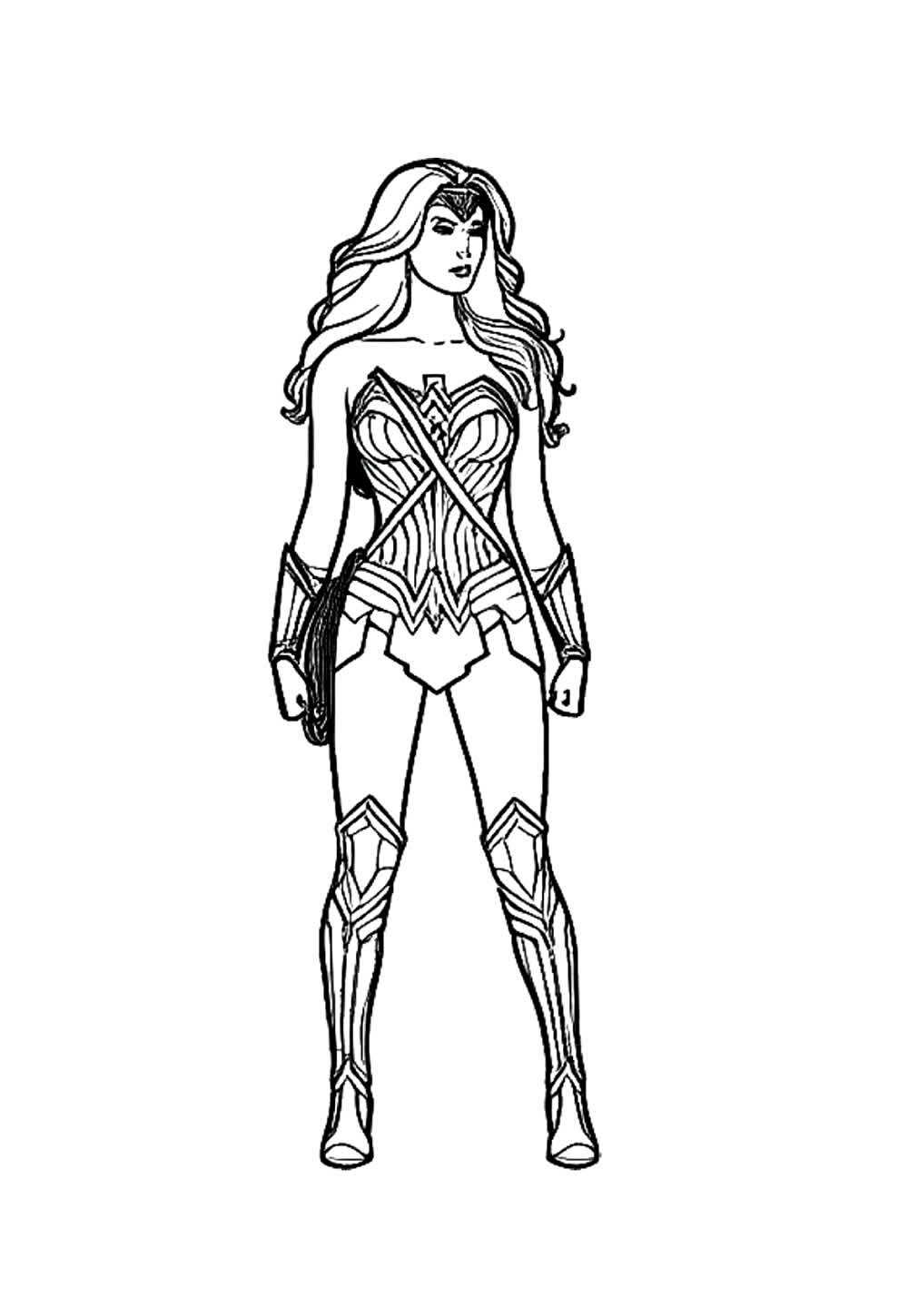 Desenho de Mulher-Maravilha para imprimir