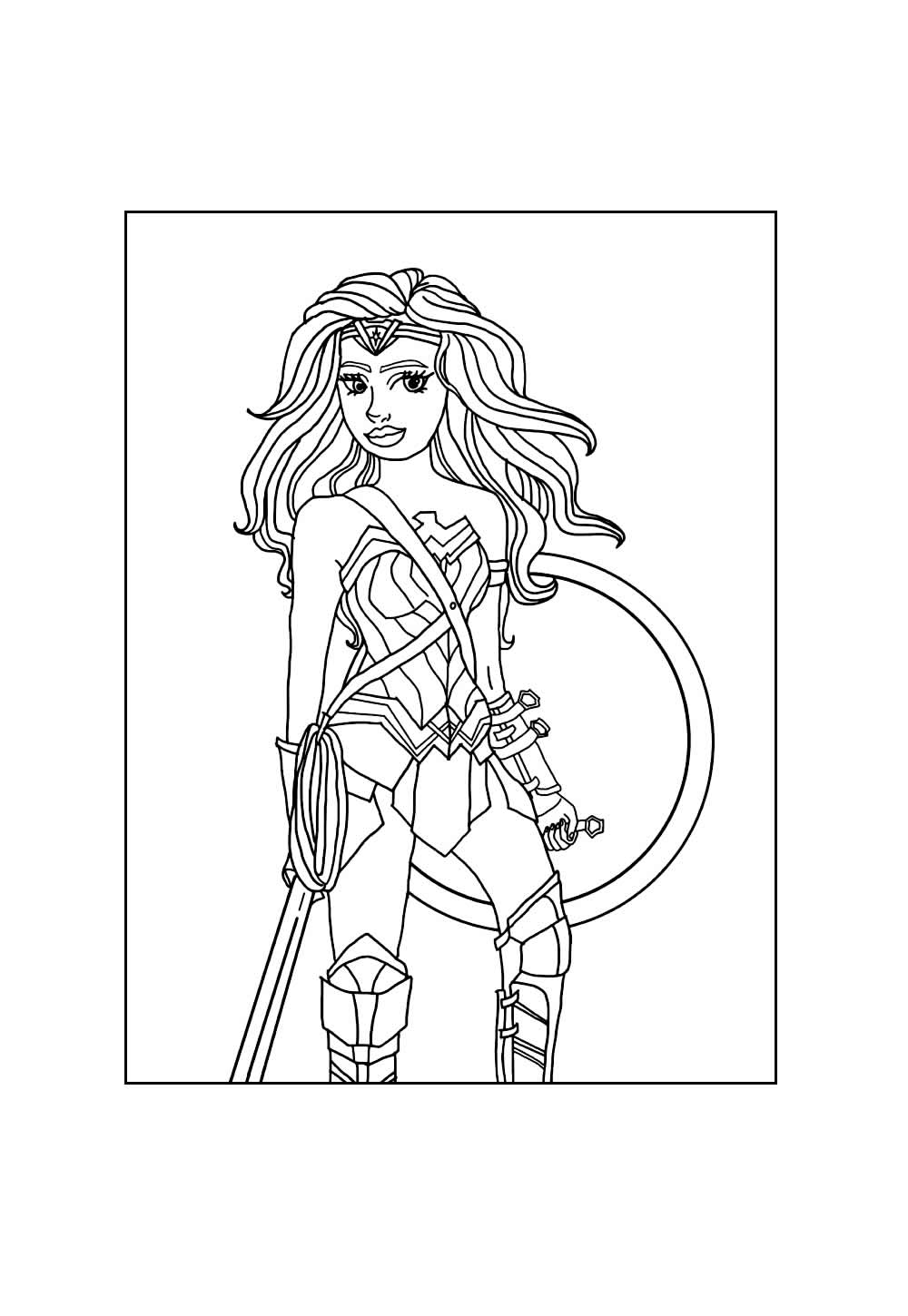 Desenho de Mulher-Maravilha para imprimir