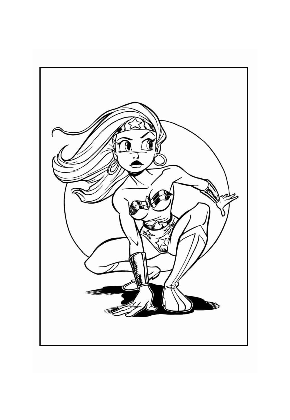 Desenho de Mulher-Maravilha para imprimir