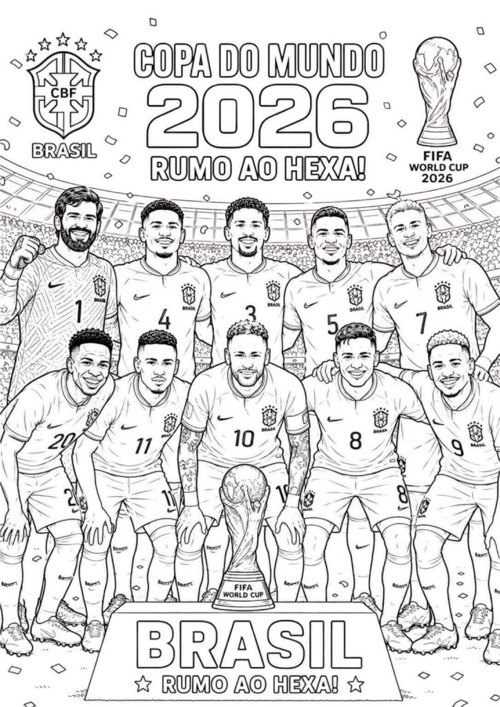 Desenho de Copa do Mundo da FIFA 2026 para imprimir