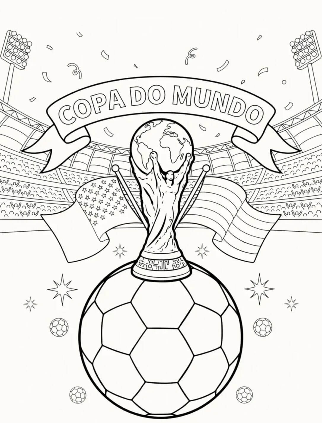 Desenho de Copa do Mundo da FIFA 2026 para imprimir