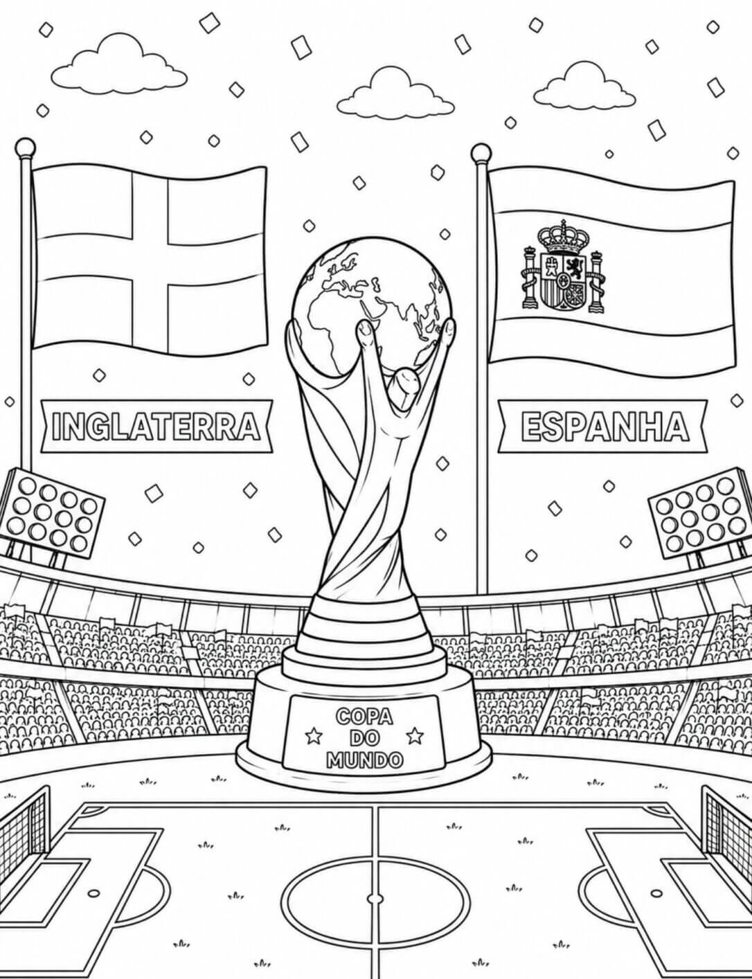 Desenho de Copa do Mundo da FIFA 2026 para imprimir