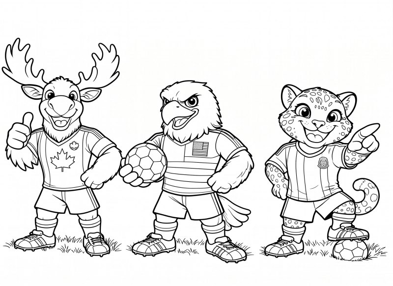 Desenho de Copa do Mundo da FIFA 2026 para imprimir