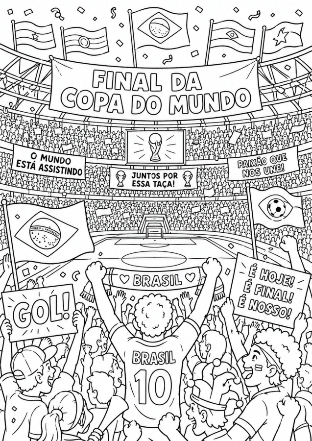 Desenho de Copa do Mundo da FIFA 2026 para imprimir