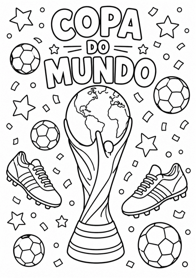 Desenho de Copa do Mundo da FIFA 2026 para imprimir