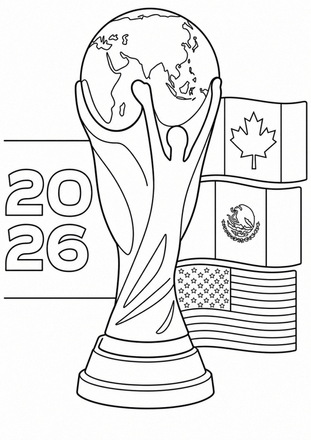 Desenho de Copa do Mundo da FIFA 2026 para imprimir