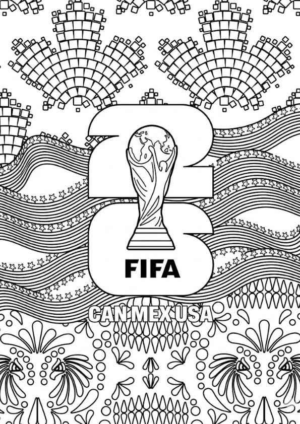 Desenho de Copa do Mundo da FIFA 2026 para imprimir