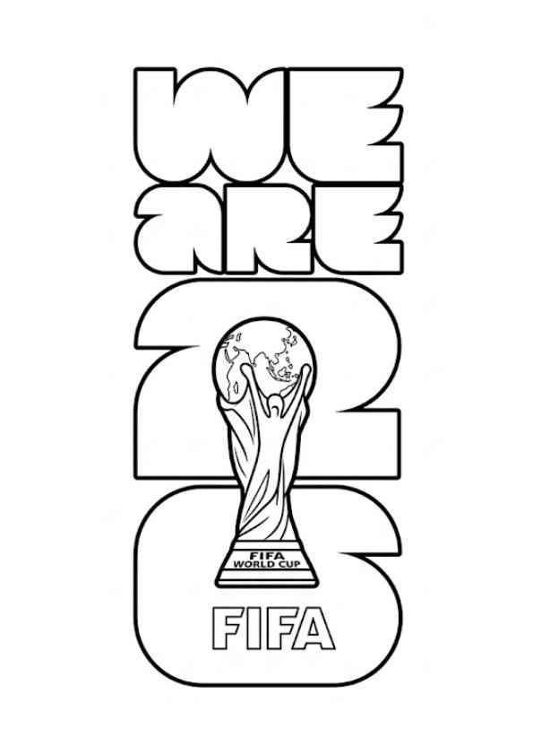 Desenho de Copa do Mundo da FIFA 2026 para imprimir