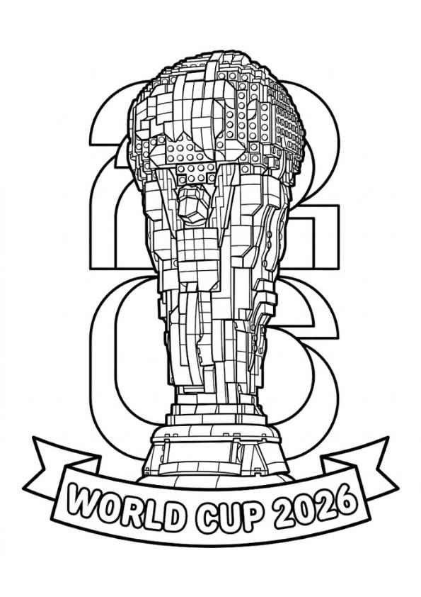 Desenho de Copa do Mundo da FIFA 2026 para imprimir
