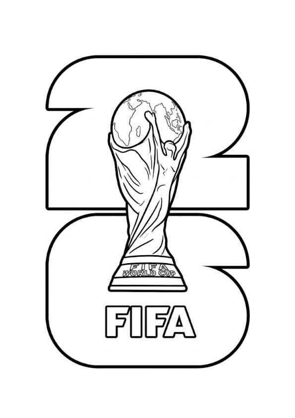 Desenho de Copa do Mundo da FIFA 2026 para imprimir