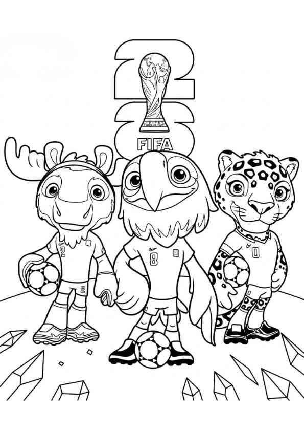Desenho de Copa do Mundo da FIFA 2026 para imprimir