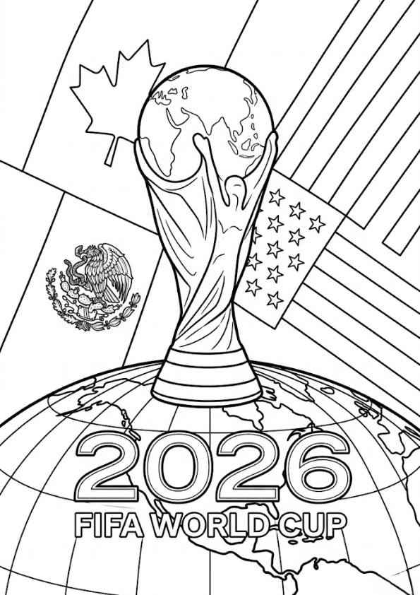Desenho de Copa do Mundo da FIFA 2026 para imprimir