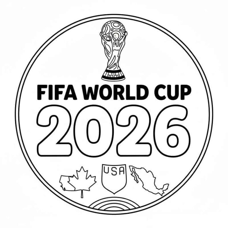 Desenho de Copa do Mundo da FIFA 2026 para imprimir