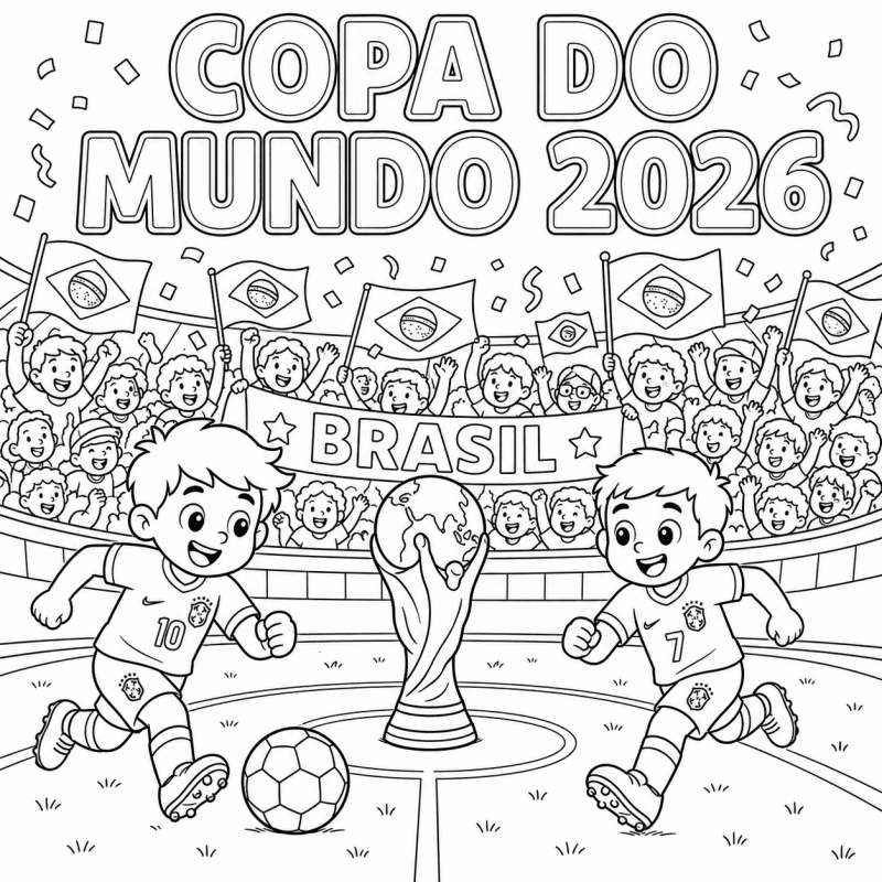 Desenho de Copa do Mundo da FIFA 2026 para imprimir